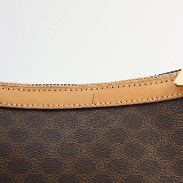 Celine Macadam Pattern Logo Plate Shoulder Bag Brown in Brown from VINTAGE QOO TOKYO, photo 11 of 14