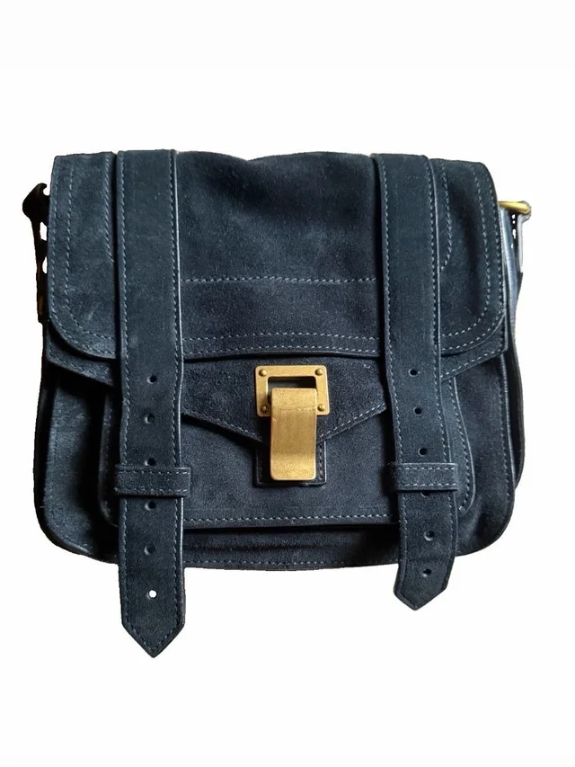 Proenza Schouler Suede Crossbody Satchel With Gold Hardware in black Suede from Poshmark