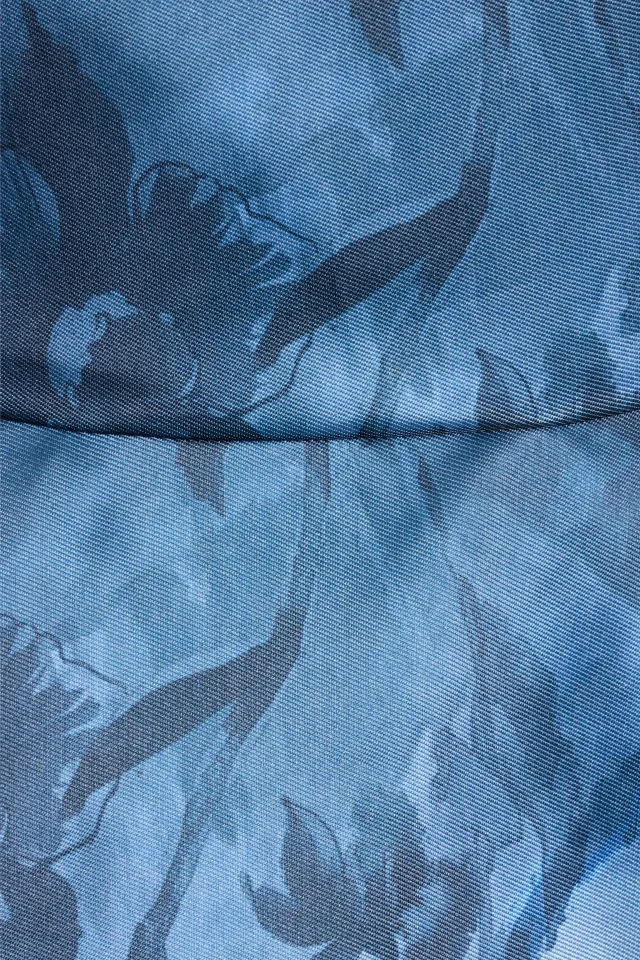 Marchesa Floral-Print Mikado Midi Dress in Blue, photo 4 of 4 from THE OUTNET