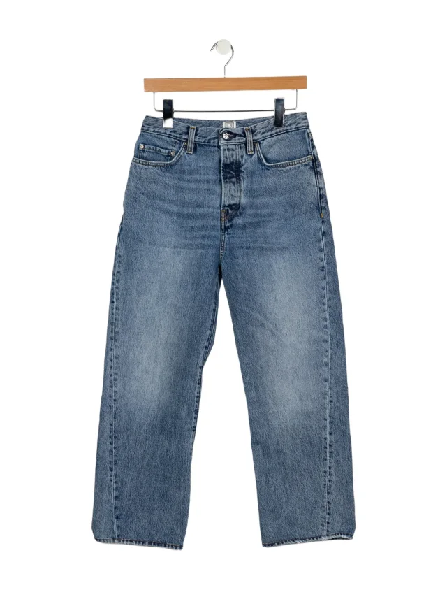 TOTEME High-Rise Wide Leg Jeans in blue from The RealReal