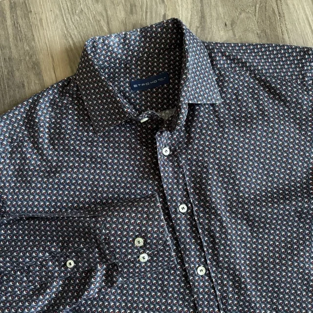 Etro Shirt Men's Size 40 Patterned 100% Cotton Casual in multicolor from Grailed