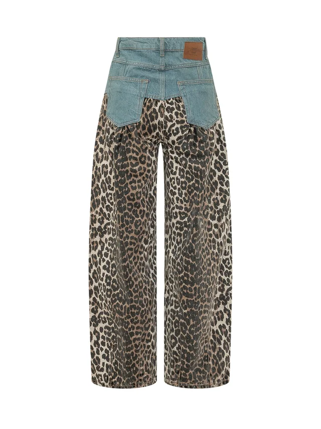 Ganni leopard-print panelled jeans, photo 2 of 2 from SENSER