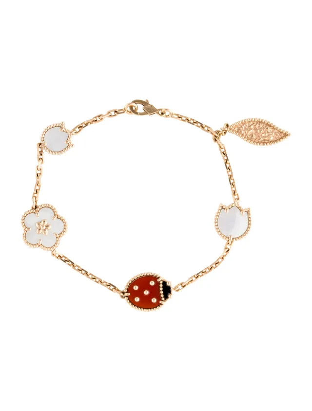 Van Cleef & Arpels Mother of Pearl Lucky Spring, 5 Motifs, 7" in multicolor from The RealReal