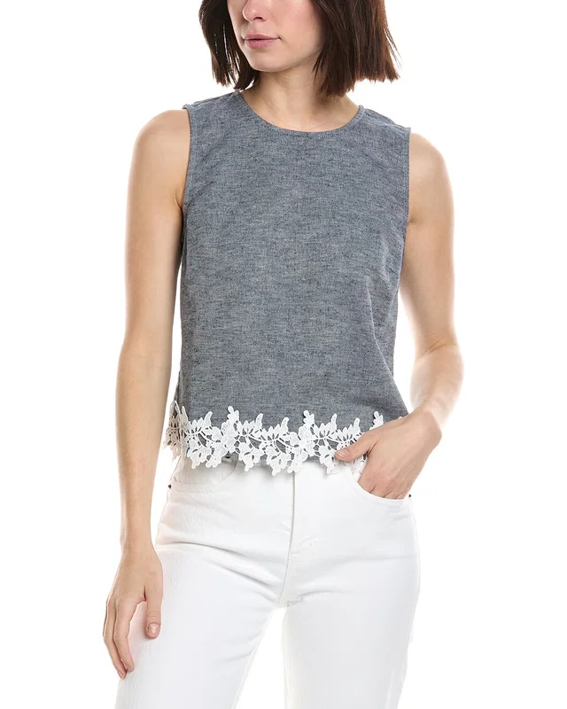 CeCe Boxy Sleeveless Linen-Blend Top, image 1 of 1 from Rue La La