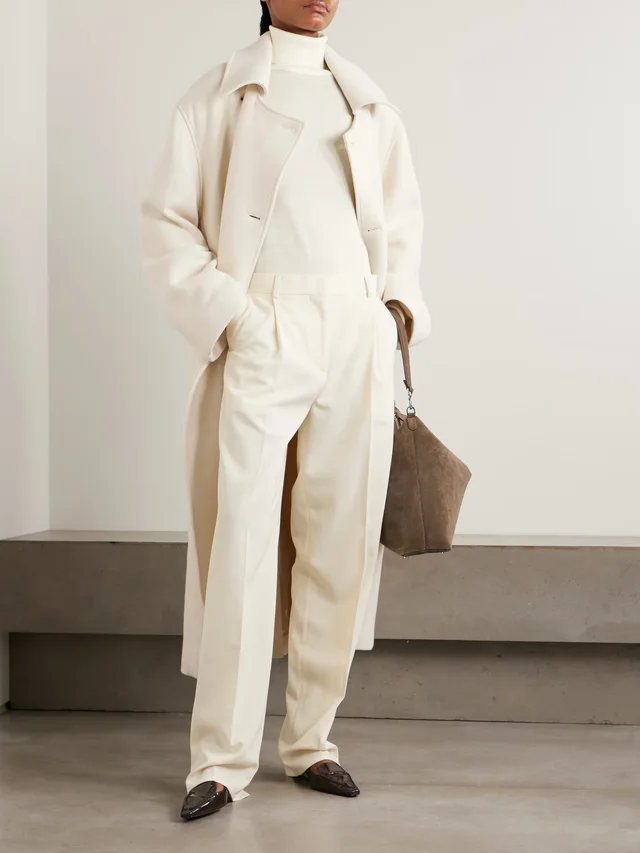 TOTEME Pleated twill wide-leg pants in White, photo 2 of 2 from NET-A-PORTER (Canada)