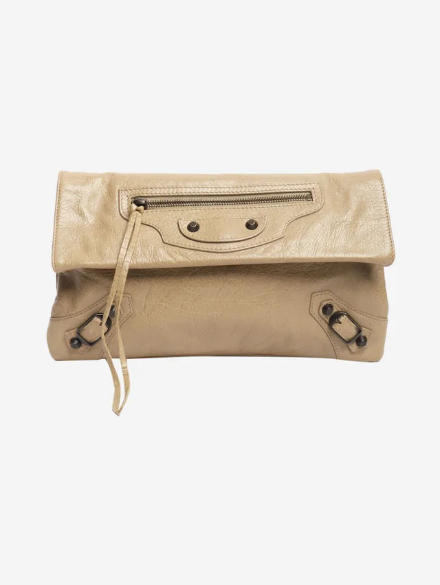 Balenciaga Neutral city clutch in Leather from Sign of the Times