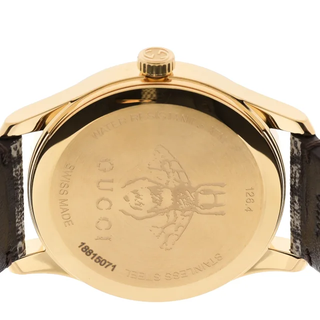 Gucci Stainless Steel Canvas 38mm G-Timeless GG Supreme Bee Quartz Watch Brown in Brown Canvas from FASHIONPHILE, photo 4 of 4