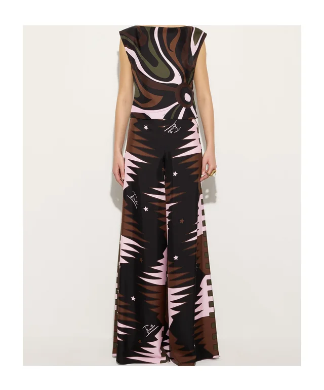 Emilio Pucci Valdimontone Print Silk Pants, photo 2 of 5 from SENSER