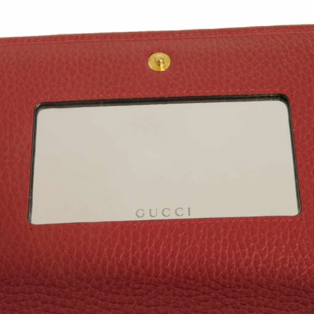 Gucci GG Marmont Textured Leather Chain Wallet in Red Calfskin from LuxUness, photo 8 of 14