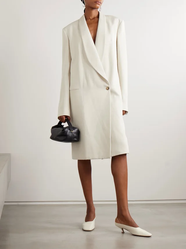 CALVIN KLEIN COLLECTION Evelyn wool coat in White, photo 2 of 2 from NET-A-PORTER (Canada)