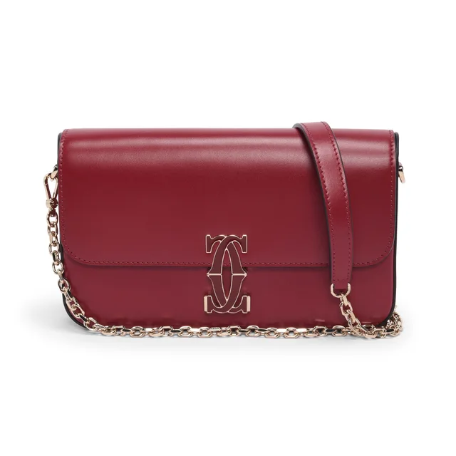 C de Cartier Mini Bag in Cherry Red Calfskin from Blue Spinach