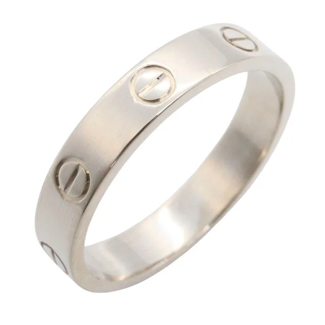 Cartier Love Au750 White Gold Ring Size 16.5 in White from LuxUness