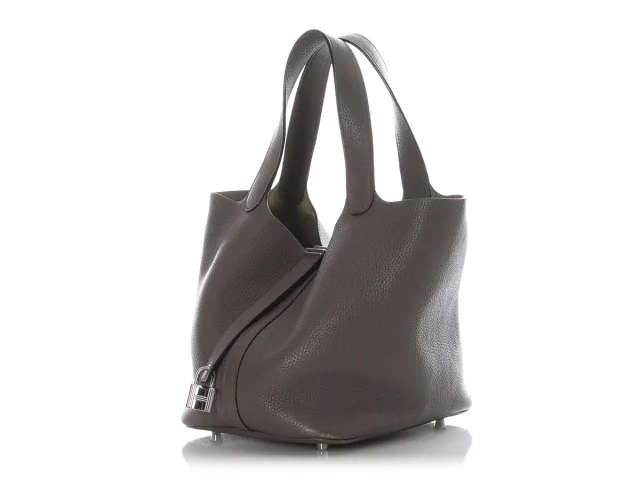 Hermès Etoupe Clémence Picotin 22 in Taupe Clemence leather from Ann's Fabulous Finds, photo 5 of 10