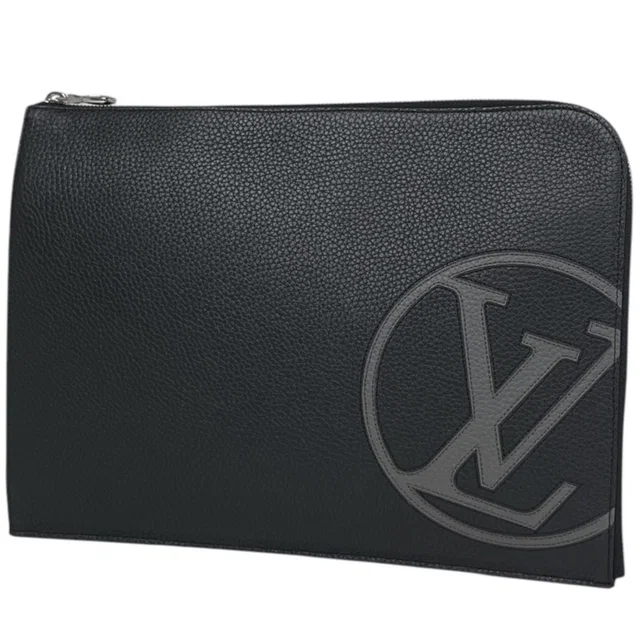 Louis Vuitton Pochette Jules GM Clutch Taurillon Noir in Black from The Reluxe