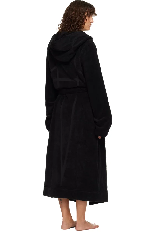Rick Owens Black Temple Pentagram Bathrobe, photo 3 of 4 from SSENSE