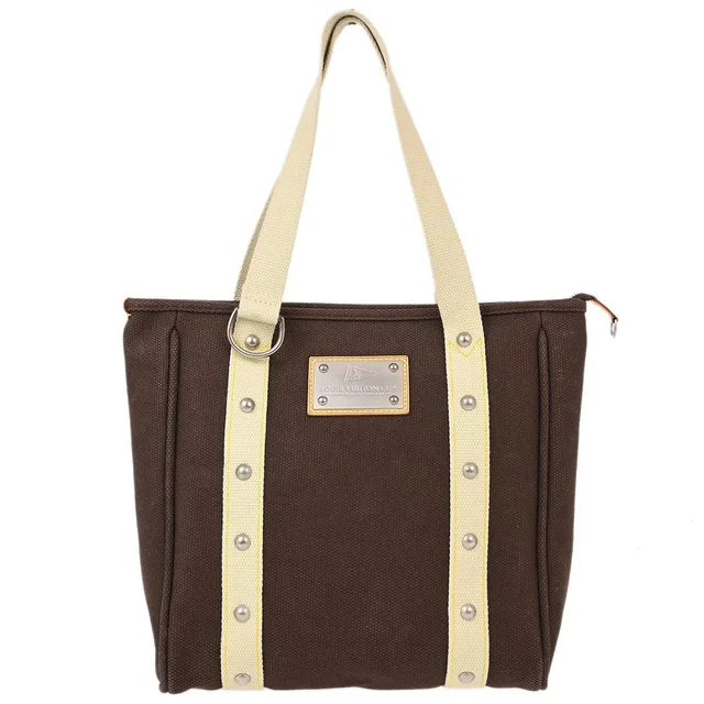 Louis Vuitton 2005 Brown Antigua Cabas MM Tote Bag M80663 in Brown Canvas from AMORE Vintage Tokyo