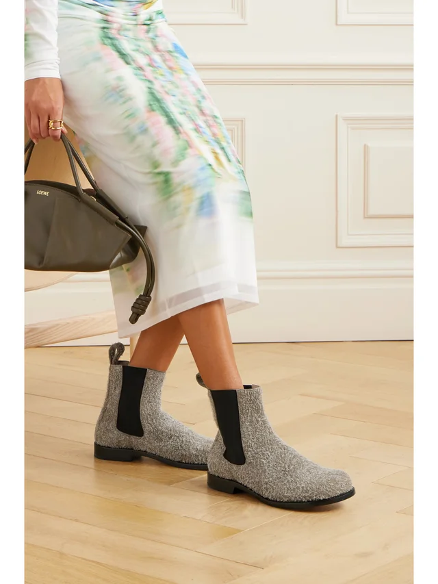 LOEWE Brushed suede Chelsea boots in Grey, photo 2 of 2 from NET-A-PORTER (Canada)