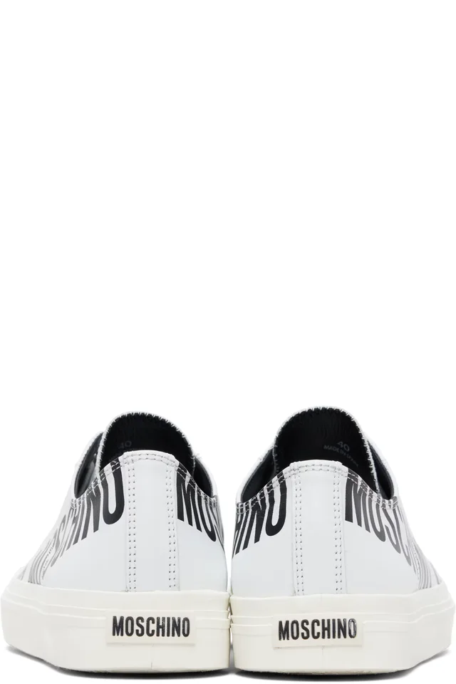 Moschino White Logo Sneakers, photo 2 of 4 from SSENSE