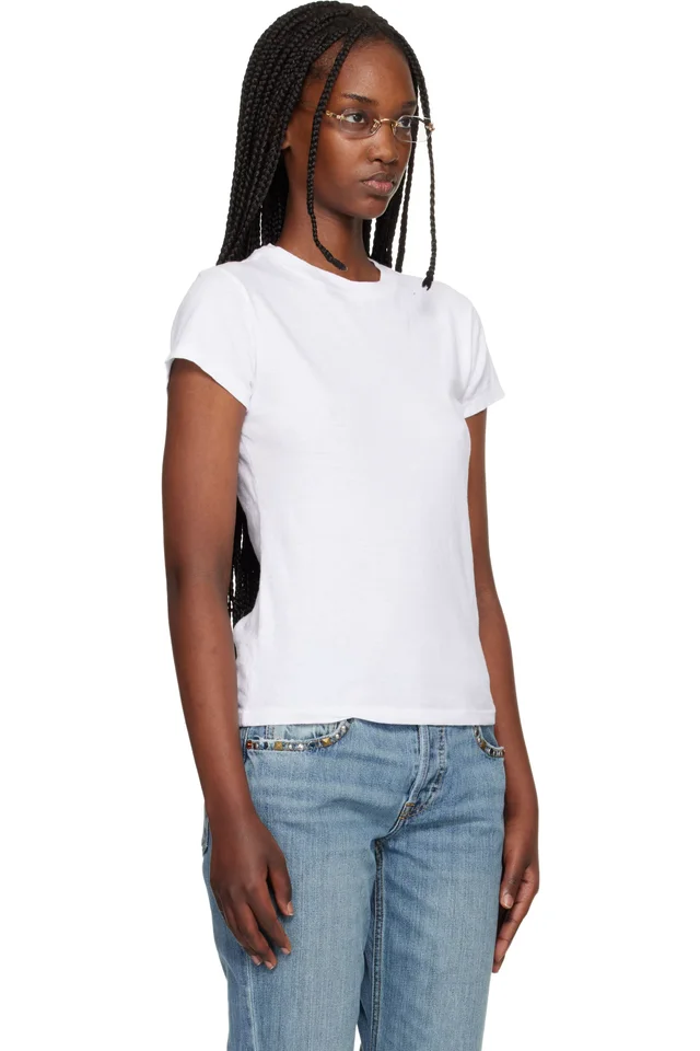 Re/Done White Hanes Edition 1960s Slim T-shirt, photo 2 of 4 from SSENSE