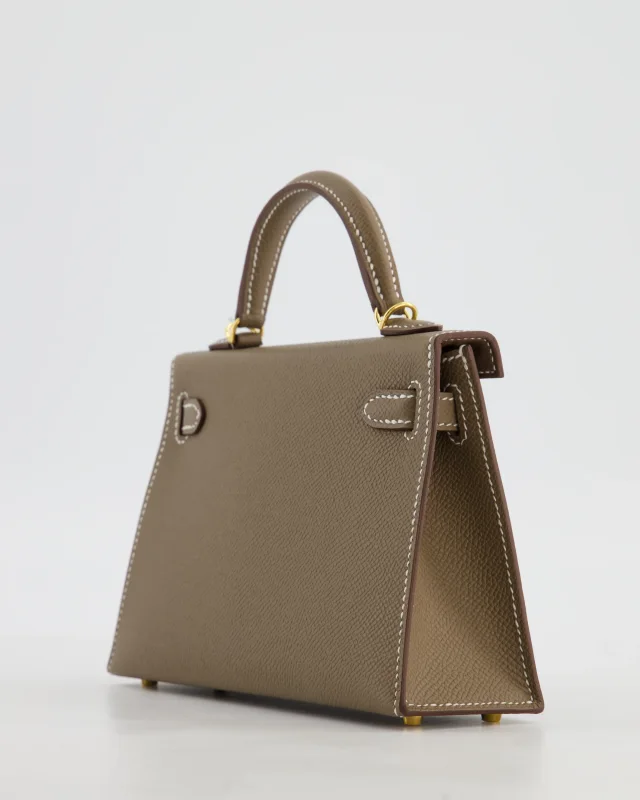 HOT* Hermès Mini Kelly II 20 Bag in Taupe Epsom leather from Sellier, photo 13 of 24
