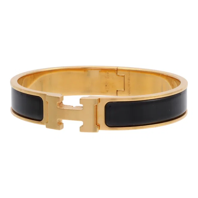 Hermès Click H Black/Gold in Black from VINTAGE QOO TOKYO