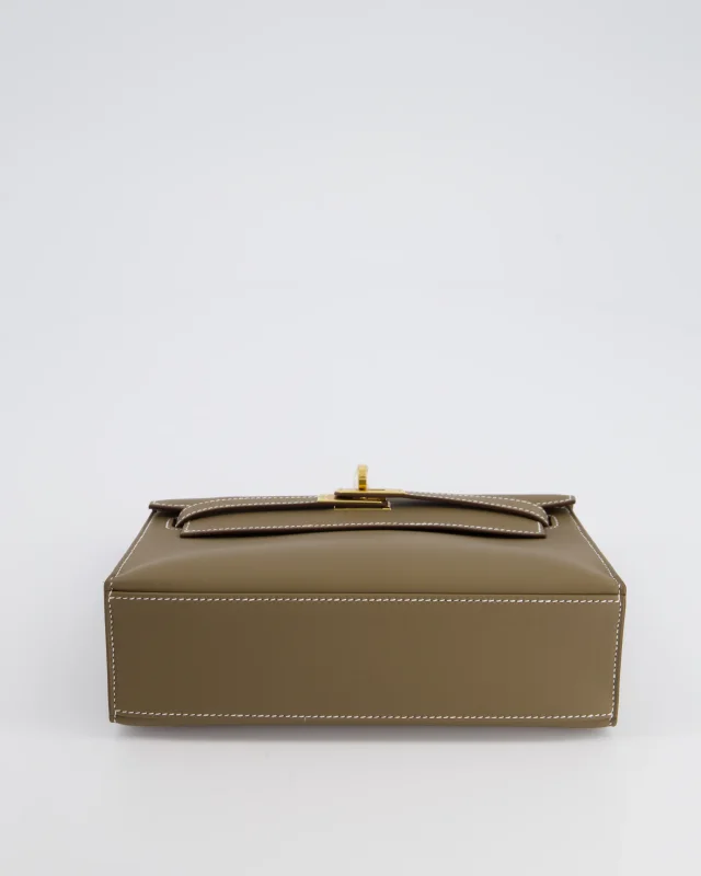 Hermès Kelly Pochette Bag in Taupe Swift leather from Sellier, photo 18 of 19