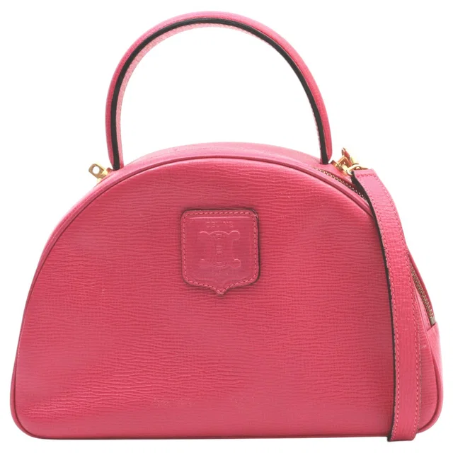 Celine Macadam Embossed 2-way Bag Pink in Pink Leather from VINTAGE QOO TOKYO