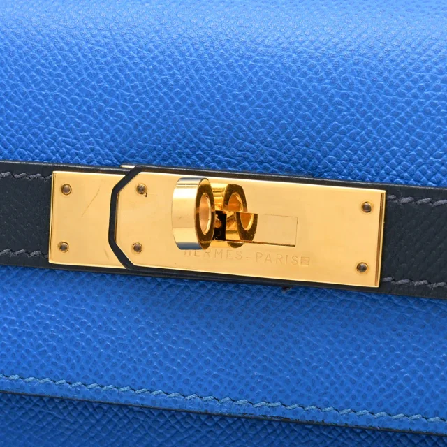 Hermès 1995 Kelly 32 Bleu France/Bleu Indigo in Blue from VINTAGE QOO TOKYO, photo 10 of 18
