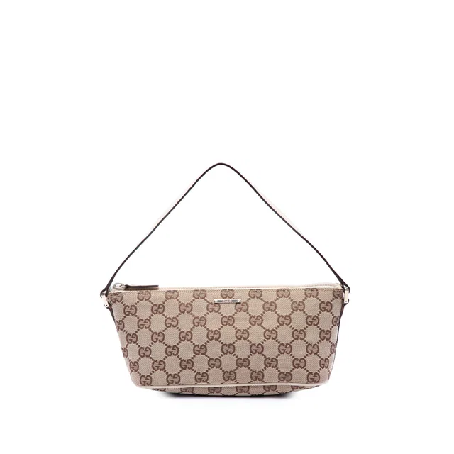 Beige Gucci GG Canvas Boat Shoulder Bag in Beige Canvas from Designer Revival