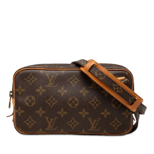 Brown Louis Vuitton Monogram Pochette Marly Bandouliere Crossbody Bag in Brown Coated canvas from Designer Revival