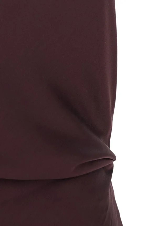 SIMKHAI Long Dress 'Reanon' with American Neckline and Open Back in Tech Fabric Brown Women in Brown 84% Acetate 16% Polyester, photo 5 of 6 from Gaudenzi Boutique