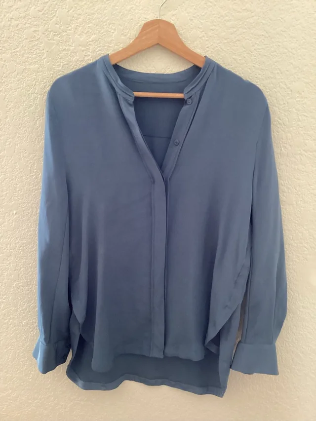 Loro Piana Light Blue Women's Button-Down Blouse in blue from Poshmark