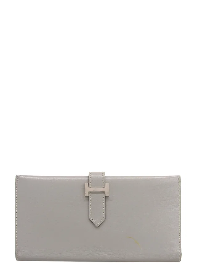 Hermès 1999 Bearn Gray in Grey Box leather from VINTAGE QOO TOKYO