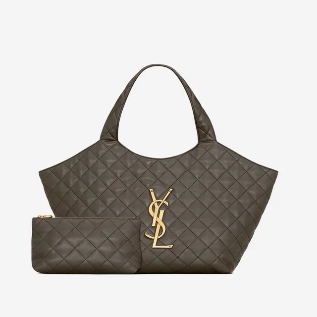 Saint Laurent Icare Shoulder Bag — Gray Leather in Grey Leather from HEWI