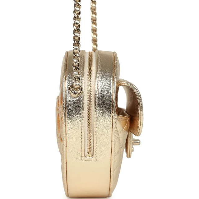 Chanel CC In Love Large Heart Bag in Gold Lambskin from Madison Avenue Couture, photo 3 of 9