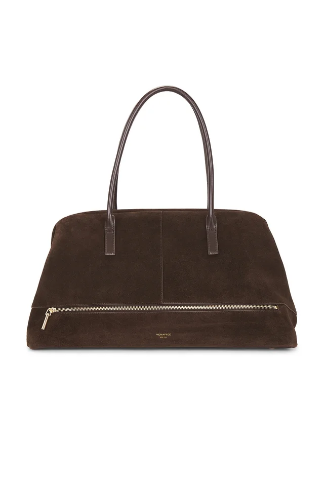 VERAFIED Espresso Suede Club Bag in Brown, photo 2 of 4 from REVOLVE (Canada)