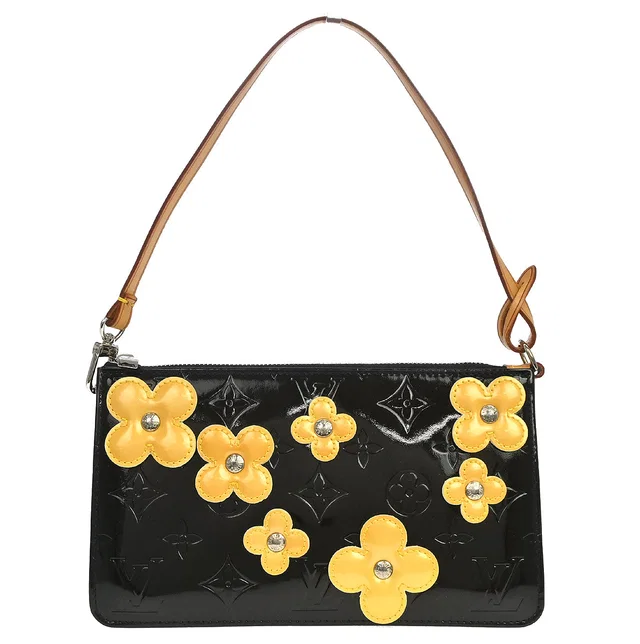 Louis Vuitton Black Vernis Flower Lexington Handbag M92245 in Black Patent leather from AMORE Vintage Tokyo