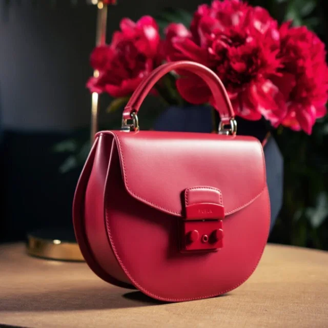 Furla Nwtnewfurla Metropolis S Top Handle Round Crossbody -Smooth Leather Red in gold|red Leather from Poshmark, photo 1 of 1
