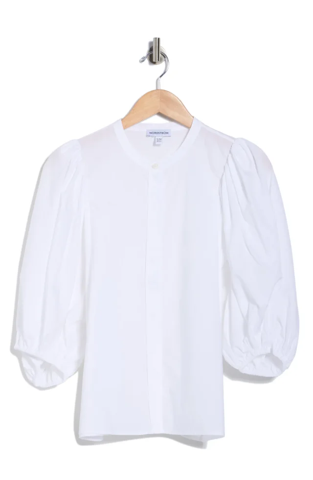 Nordstrom Puff Sleeve Top in White, photo 3 of 3 from Nordstrom Rack