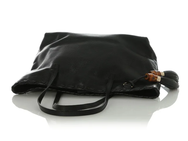 Gucci Bamboo Tassel Shopper in Black Leather from Ann's Fabulous Finds, photo 7 of 9