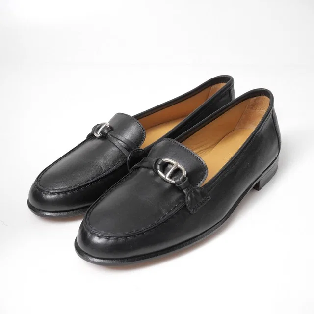Hermès Loafers Chaine D'Ancre Leather 37.5 in Leather from The Reluxe
