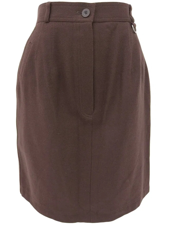 Dior Back Logo Embroidered Skirt #M Brown in Brown Nylon from VINTAGE QOO TOKYO
