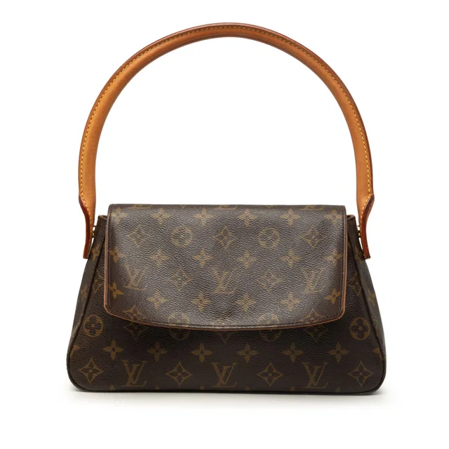 Brown Louis Vuitton Monogram Mini Looping Shoulder Bag in Brown Coated canvas from Designer Revival