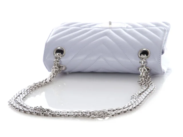 Chanel Mini Lilac Chevron-Quilted Aged Calfskin Reissue in Purple Calfskin from Ann's Fabulous Finds, photo 8 of 10
