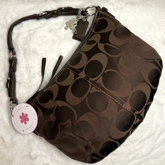 Y2k Coach 12675 Brown Signature Hobo Shoulder Bag in brown|red from Poshmark