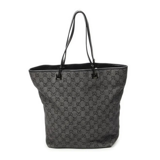 Gucci Vertical Tote Bag Black GG Denim Canvas in Black Canvas from The Reluxe