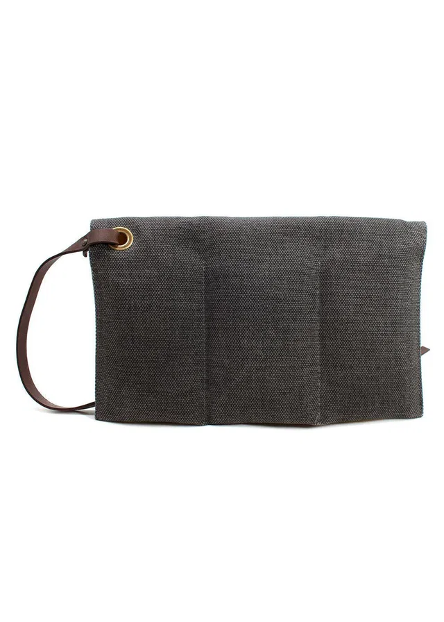 Breitling Grey Patch Detail Canvas Pouch in Grey Canvas from HEWI