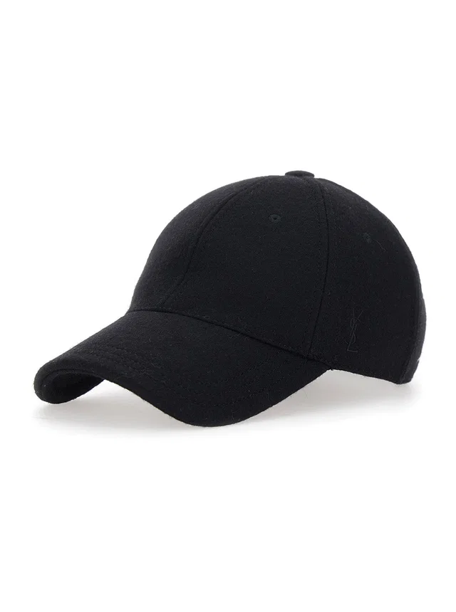 Saint Laurent A005bb Baseball Cap — Black Wool Caps in Black Wool from HEWI