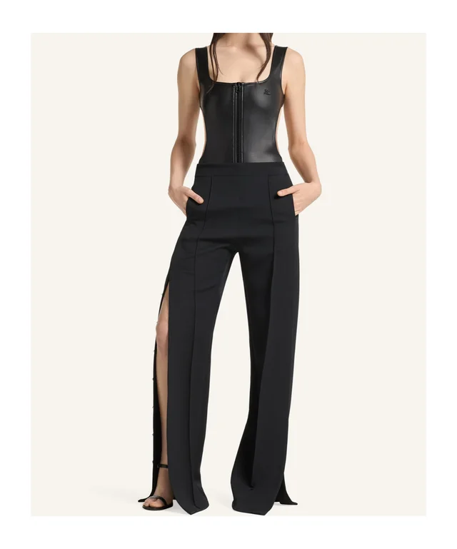 Courreges LEATHER EFFECT CUT-OUT BODYSUIT, photo 2 of 4 from SENSER