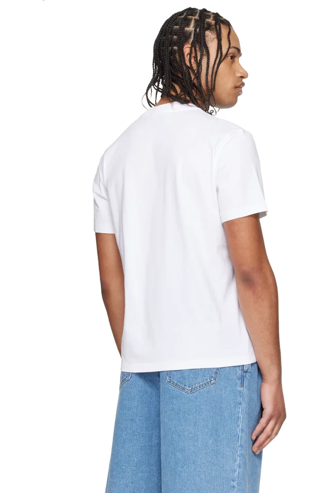 AMI Paris White Cotton Ami de Coeur T-shirt, photo 3 of 4 from SSENSE
